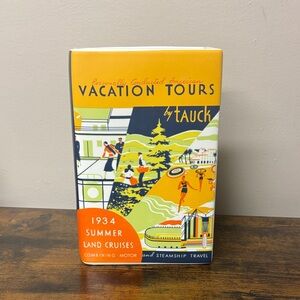 Vintage 1934 Travel Guide Vase Container